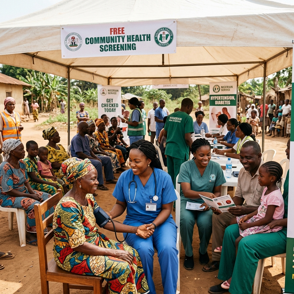 Nigerian community health outreach event